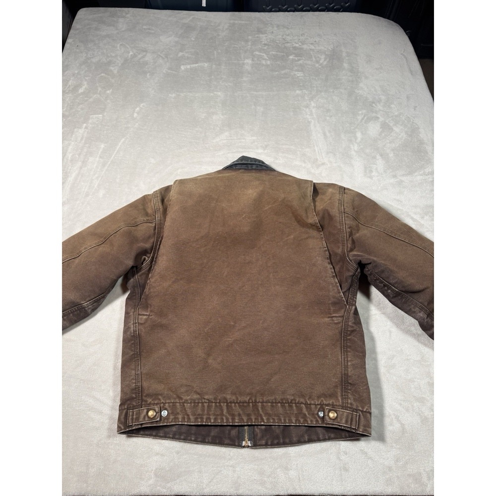 Vintage Carhartt J97 DKB Detroit Jacket Size Medium Brown Faded Distressed Lined - Picture 7 of 11